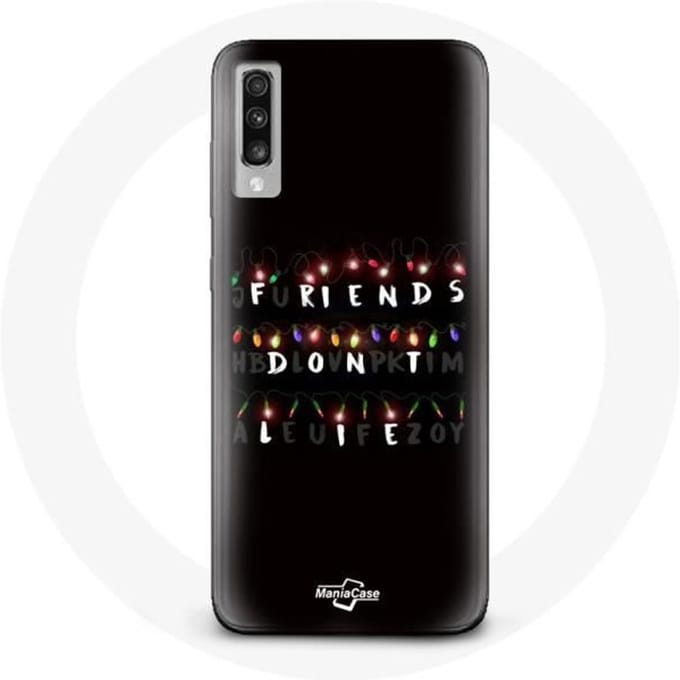 Coque - Samsung - Galaxy A50 - Souple - Noir - Stranger Things - Joyeux Noël