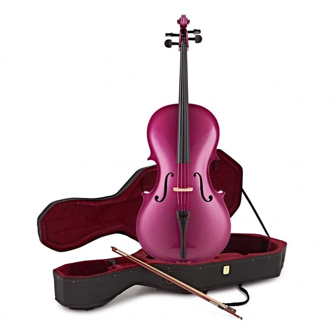 3/4 Studentencello met Koffer van Gear4music, Paars