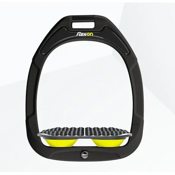 Zwart/Grijs/Geel Endurance stijgbeugels Flex-On Green Composite
