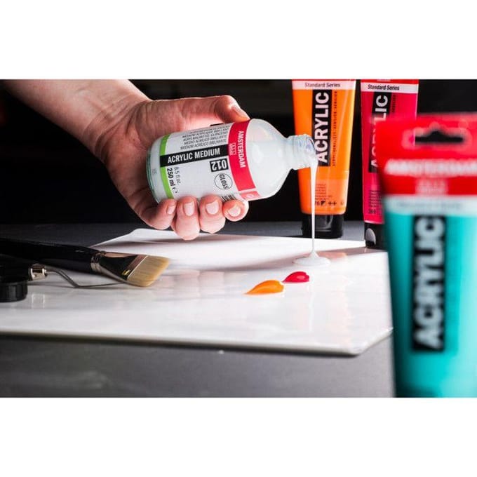 Acrylmedium Glans (012) - Glans Acrylmedium - Hoogglans Vernis - Acrylverf Bindmiddel - Transparante Glans - Voor Gieten, Schilderen & Mixed Media - Waterbasis - 250 ml