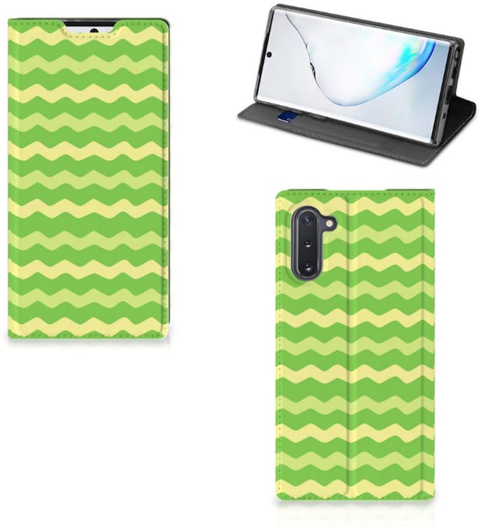 Samsung Galaxy Note 10 Hoesje met Magneet Waves Green