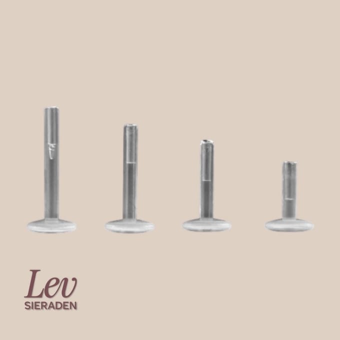 Lev Sieraden - 1.2x10mm - PTFE/Bioplast Push-in Labret