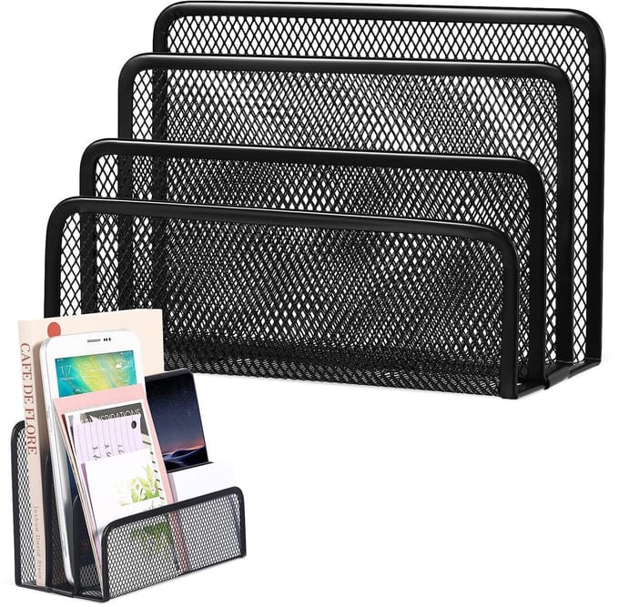 Dailygoods- Bureau Organizer 3 Niveaus - Brievenbak - Documenten Organizer - Bureau Accessoires - Metalen - Roestvrij Staal - Compact Design - Documentenorganizer