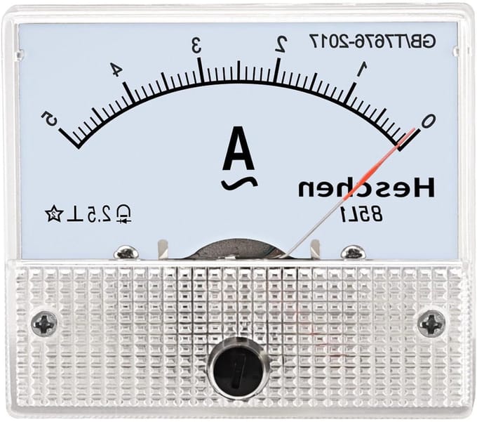 Stroommeter Ammeter - Ampèremeter Tester - Elektrische Metingen - Paneelmontage - AC 0-5A - Wit