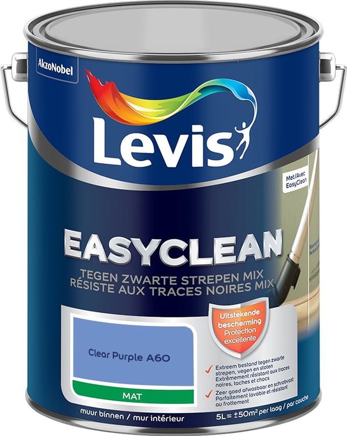 Levis - Easyclean Tegen Zwarte Strepen Mix - Clear Purple A60 - Mengverf - 5 L