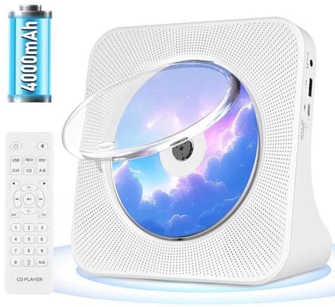 Draagbare Oplaadbare CD Speler met Bluetooth en HIFI Geluid
