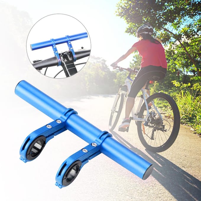 Fiets Multifunctionele Stuurverlengframe Verlengbeugel Fietslicht Zaklamp Ondersteuningsklem blue