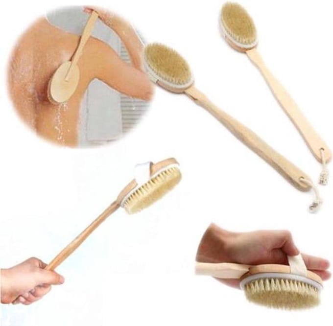 LOUZIR Rugborstel Badborstel- Douche Borstel- Saunaborstel -  Scrubborstel- Massage Borstel
