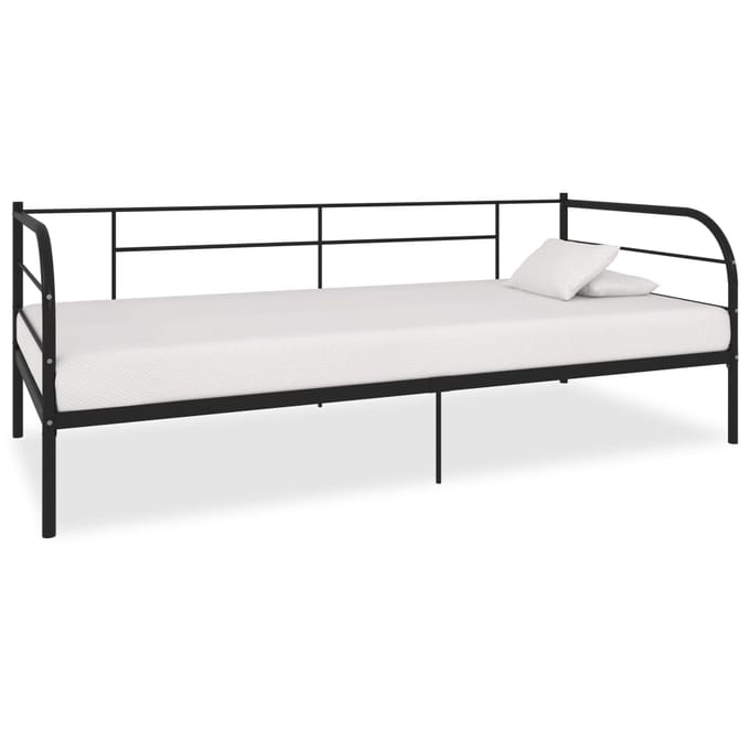 vidaXL - Bedbank - metaal - zwart - 90x200 - cm