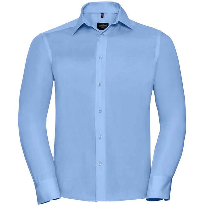 Russell Collection Heren Ultimate Non-Iron Getailleerde Overhemd met Lange Mouwen (Heldere lucht)
