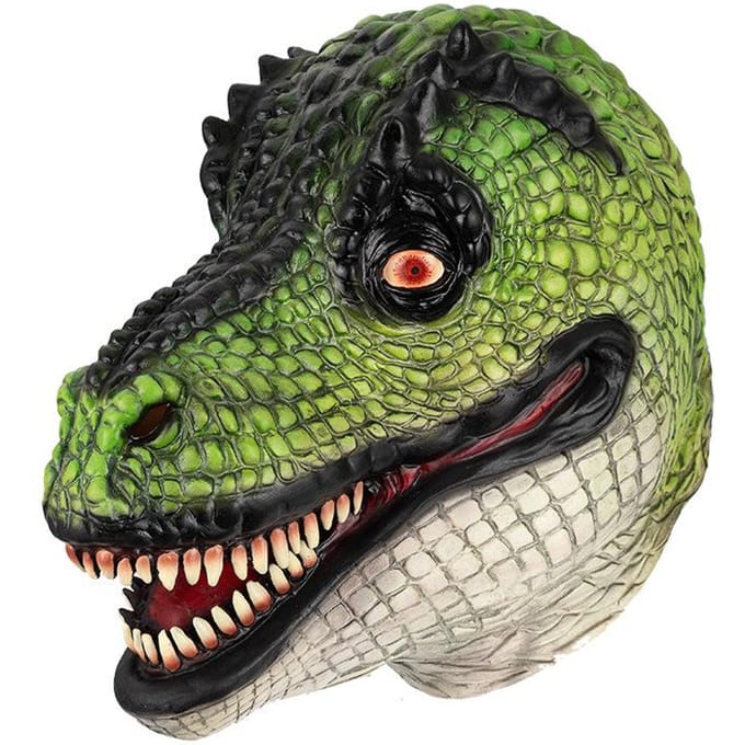 Angstaanjagende Groene Draak Latex Masker One size fits all adults groen