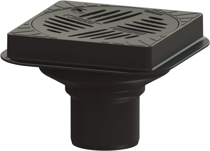 KESSEL-Parkeerdekafvoer Ecoguss - DN 100, hoekig, aansluiting SML-buis, 48501