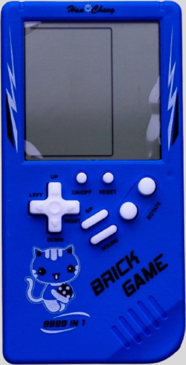 Brickgame Handheld Spelcomputer - Extra Groot Scherm - Tetris - Classic game - Retro spel - Blokken - Blauw