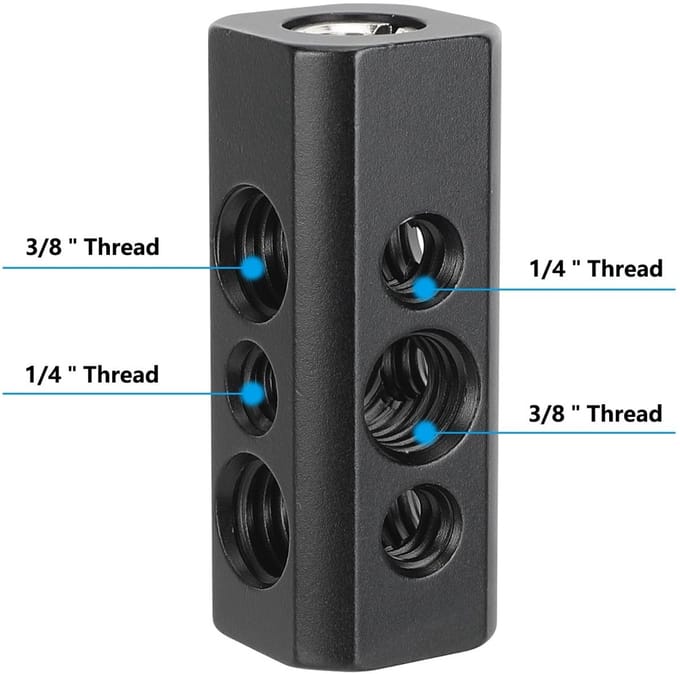 Dailygoods - Accessoire-montageadapter met 1/4" en 3/8" Schroefdraad