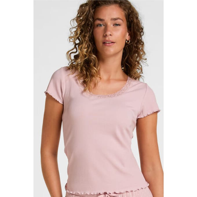Hunkemöller Pyjama Top Jersey Rib Roze