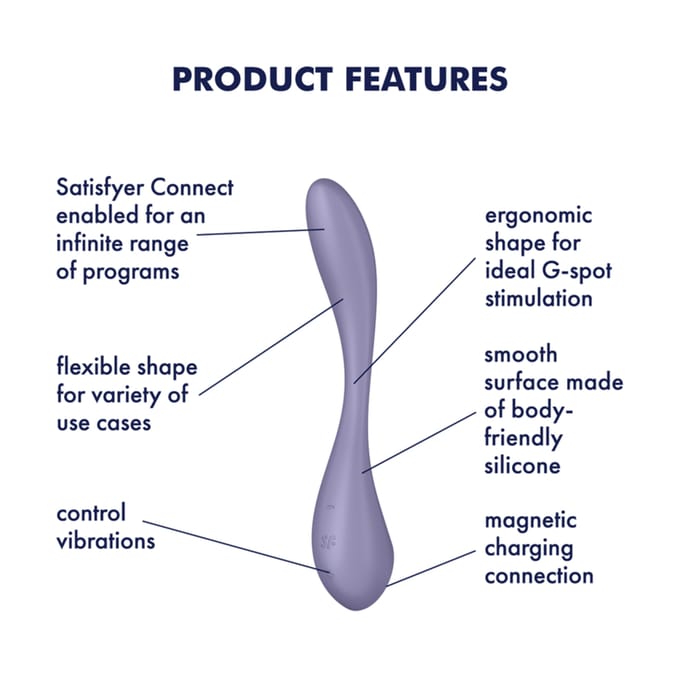 Satisfyer 'G-Spot Flex 5 Connect App', 23 cm, met app, g-spot-vibrator, flexibel, 2 motoren