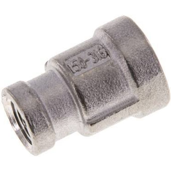 1/4'' NPT x 1/8'' NPT RVS Ronde Sok 16 Bar [2 Stuks]