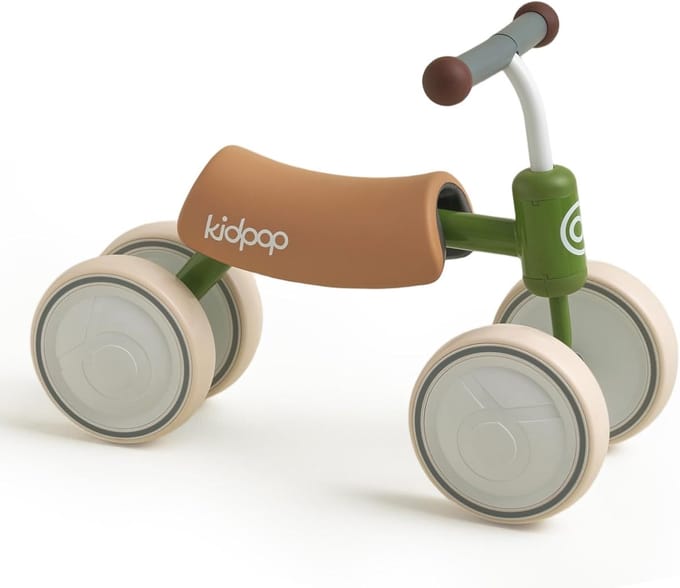 Loopfiets - Kinderfiets - Eerste Beweging - Vier Wielen - 6 Inch - Rood