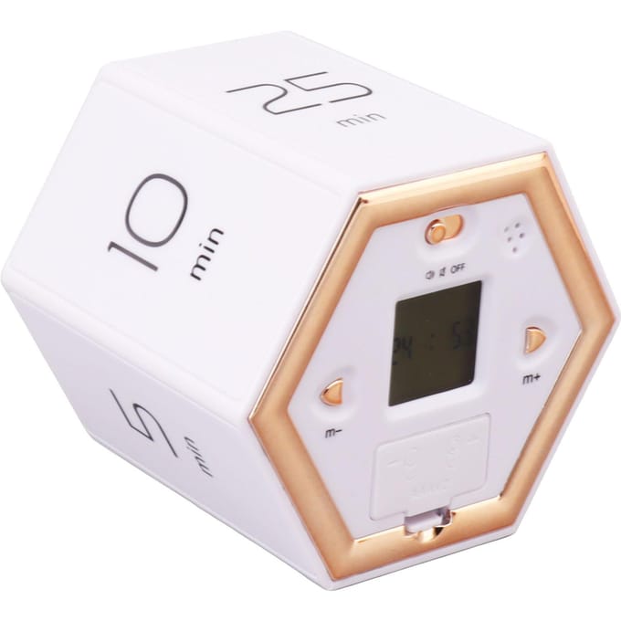 Hex Flip Timer met Stomme Alarmfunctie Magnetische Tijdmanagement Kubus Timer met LCD-scherm voor wit