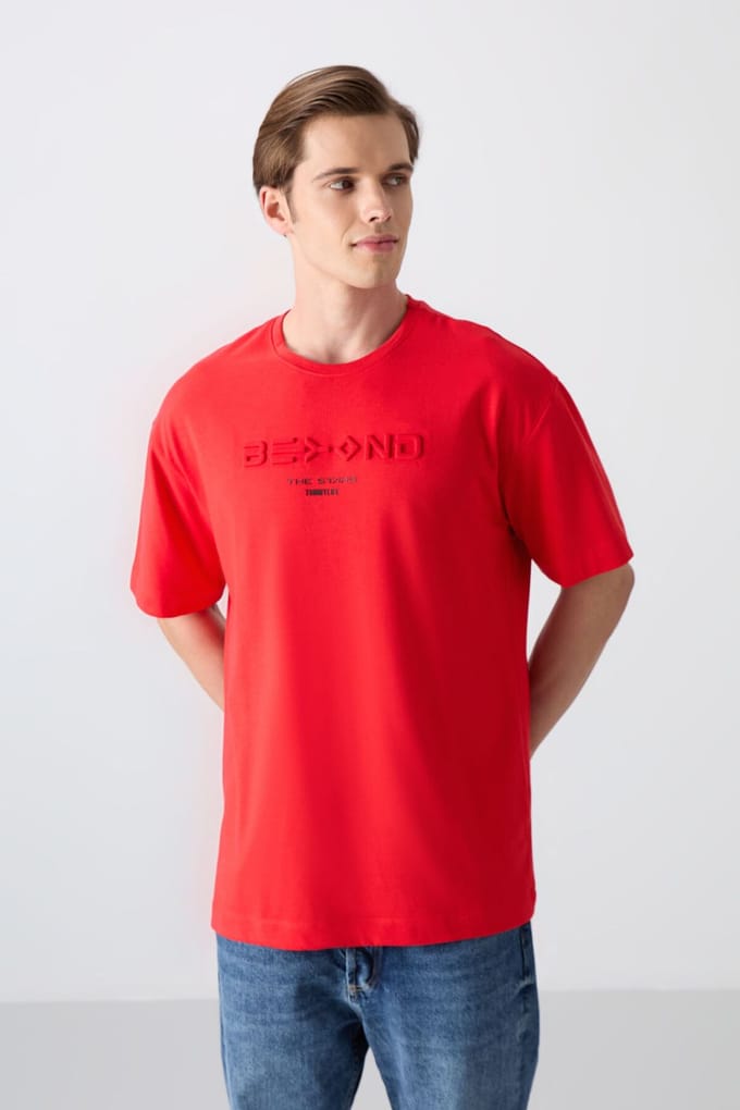 Oversized Katoen-Polyester Logo T-Shirt