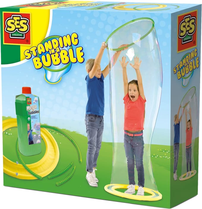 SES - Staan in een Mega bubble - bellenblaas - met opblaasbare sta ring, bubble ring en bellenblaassop