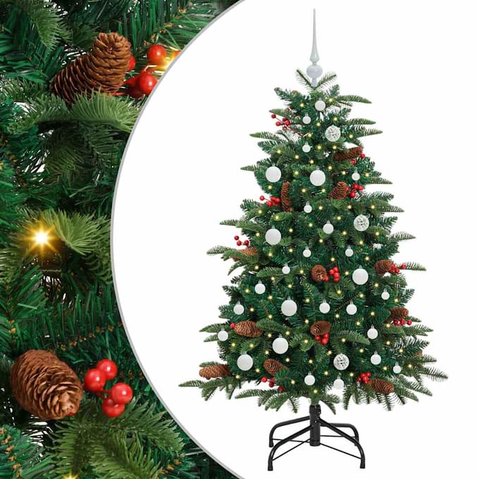 vidaXL - Kunstkerstboom - Groen - 150 - cm - PVC - en - Metaal - en - Plastic