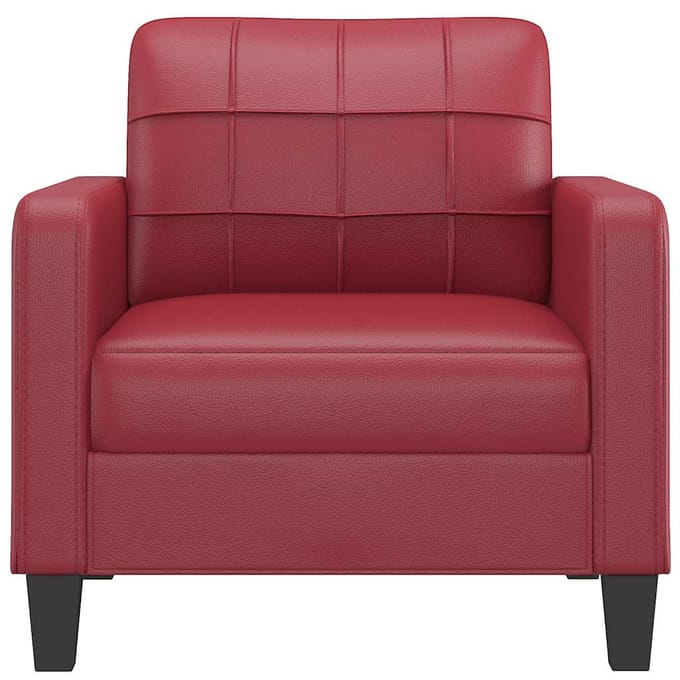 vidaXL - Fauteuil - 60 - cm - kunstleer - wijnrood