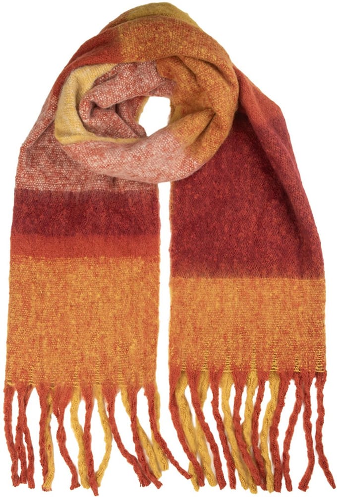 Clayre & Eef Wintersjaal Dames 50x210 cm Rood Textiel