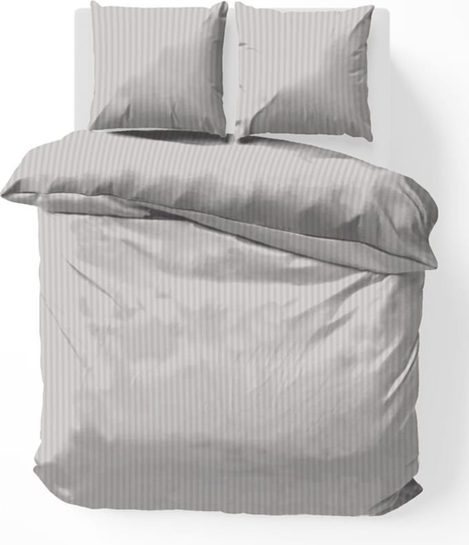 iSleep Satijnstreep Kussensloop - 60x70 cm - Zilver