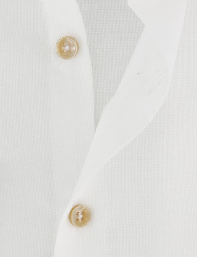 Ledûb Overhemd Uni Color Pure Cotton Non-Iron Wit / male