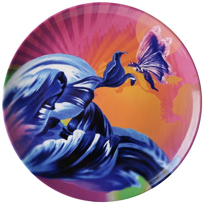 Heinen Delfts Blauw - Wandbord Color Pop - Tulp - Keramiek - 26,5 cm