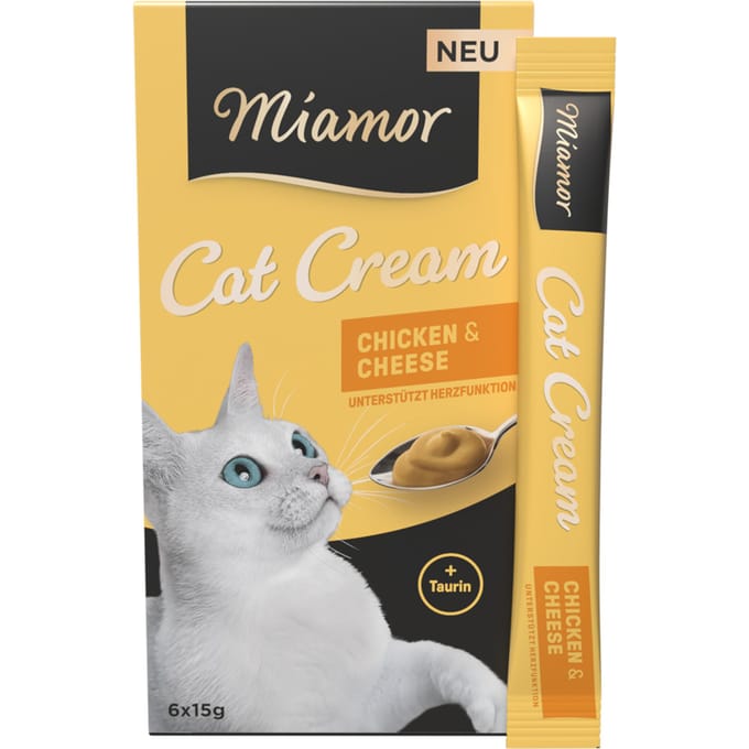 Voordeelpakket: 24x15g Miamor Cat Crème Kip & Kaas kattensnacks
