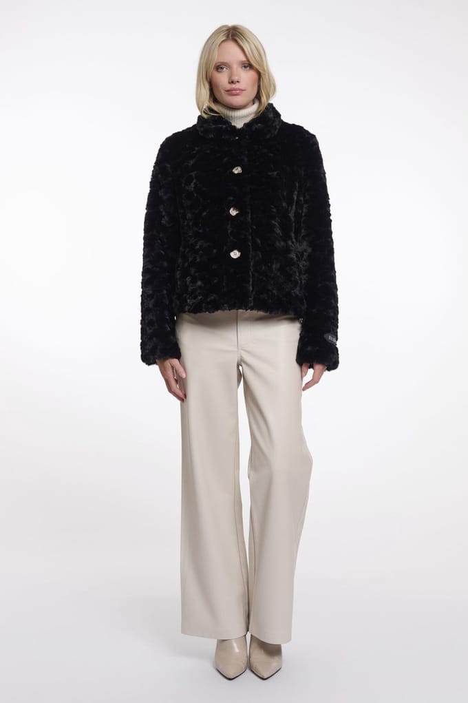 Rino&Pelle dames jacket - vie jacket - zwarte vacht