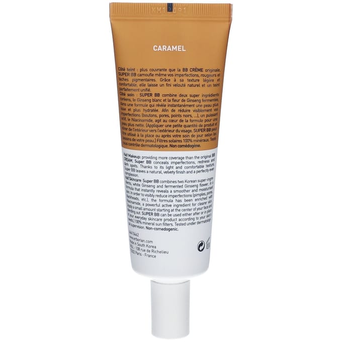 Crème teint-soin - ERBORIAN - SUPER BB - Ginseng - Anti-imperfections - SPF20 - Caramel 40ml