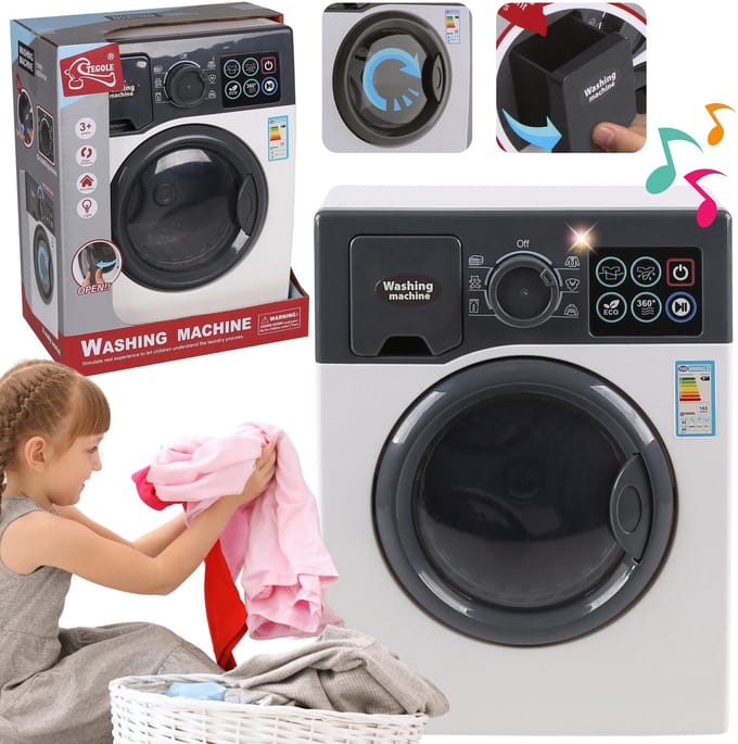 Interactieve wasmachine voor kinderen om mee te spelen, speelgoed wasmachine Mega Creative