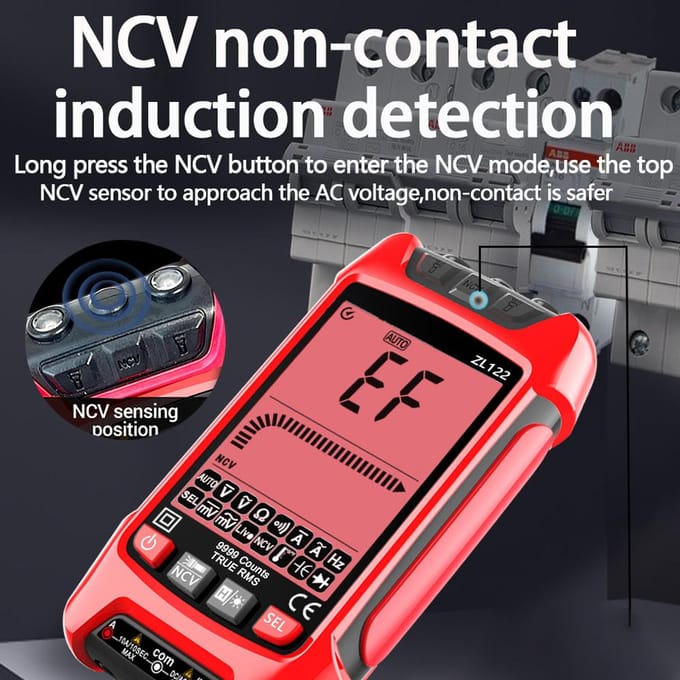 Digitale Multimeter LCD Achtergrondverlichting Display Handheld Multimeter Professioneel True RMS Spanning oranje