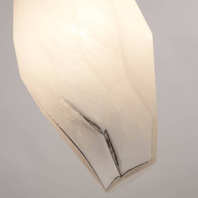 Searchlight Rocky hanglamp, 5-lamps, lang, messingkleurig, staal, glas