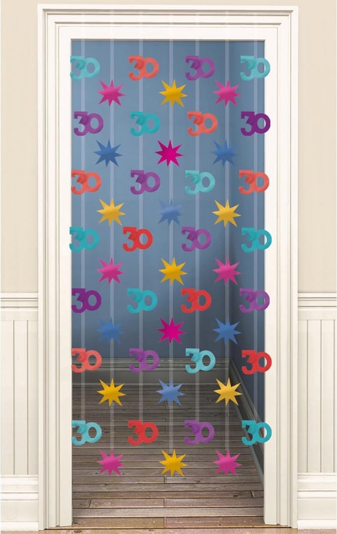 Amscan Deurdecoratie 30 Jaar Multicolor 200 Cm
