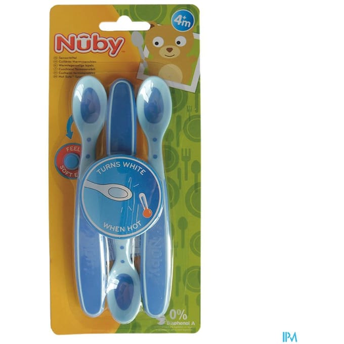 Nûby Zachte En Warmtegevoelige Lepel - 3stk - 3m+