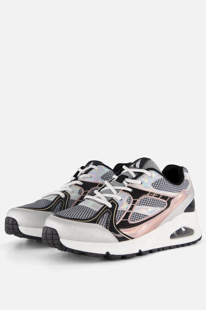 Skechers Uno Gen1-Platinum Flash Meisjes Sneakers - Zilver