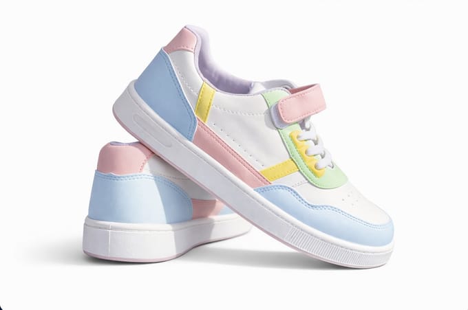 Pastel Kinder Sneakers – Multicolor Lage Schoenen met Klittenband