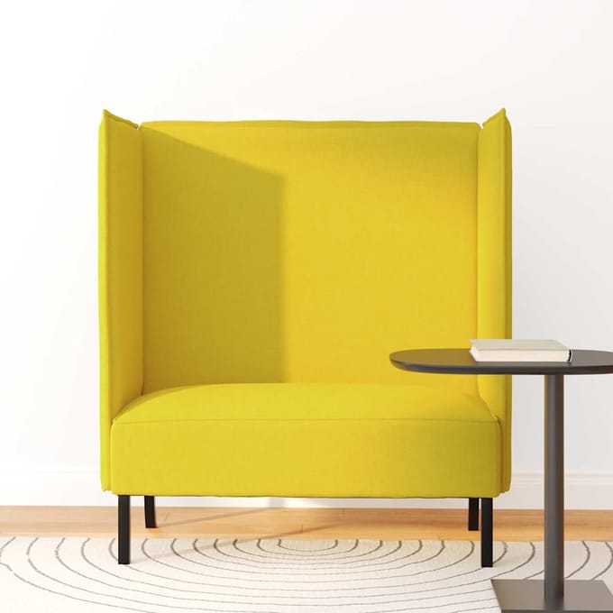 vidaXL - Hoog - rugbank - 101cm - Lichtgeel - Stof