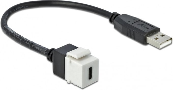 USB-C Keystone module - USB-A (m) | USB2.0 | wit | 0,25 meter