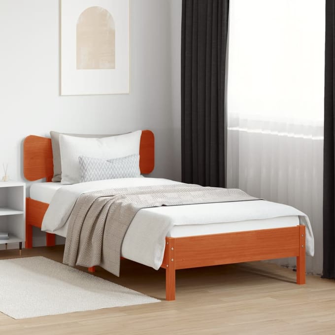vidaXL - Hoofdbord - 75 - cm - massief - grenenhout - wasbruin