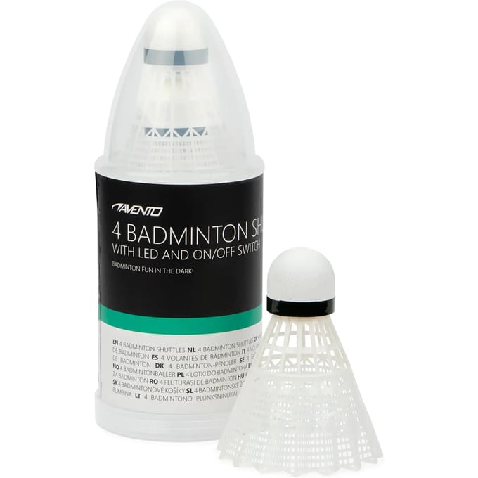 Avento 4 Badminton Shuttles - LED - Wit