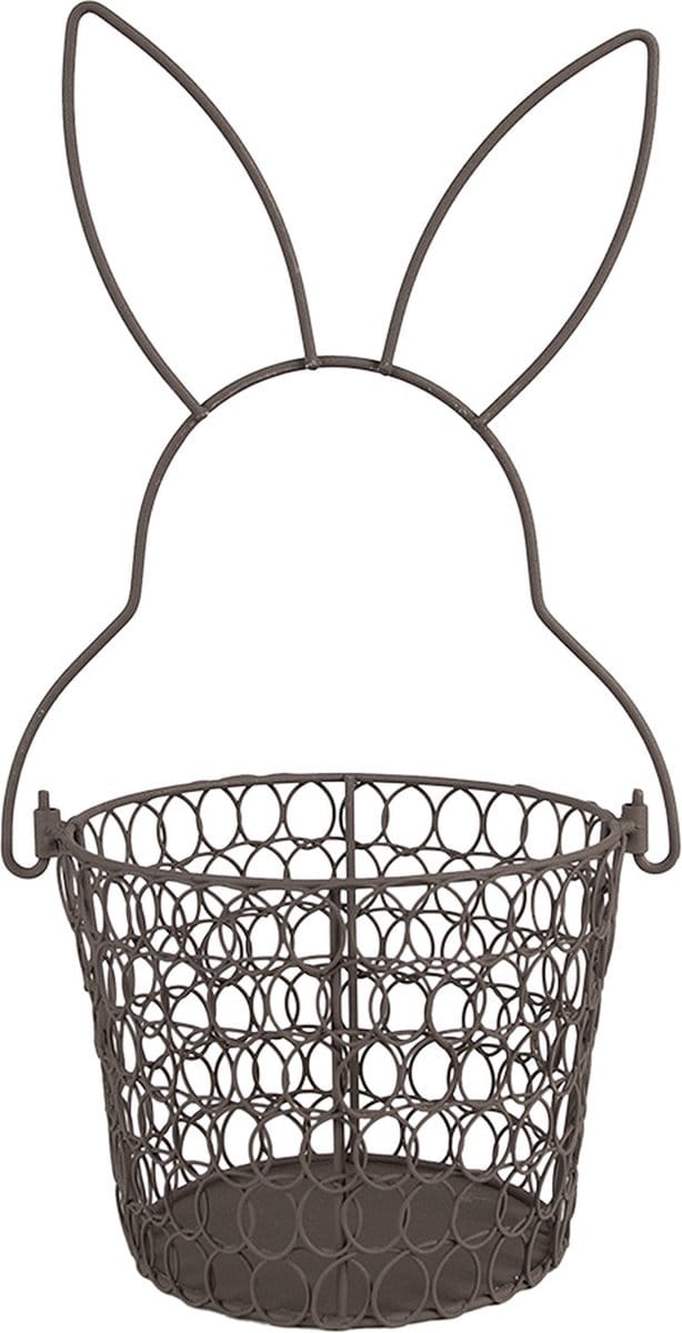 Clayre & Eef Opbergmand Ø 15x34 cm Bruin Metaal Konijn