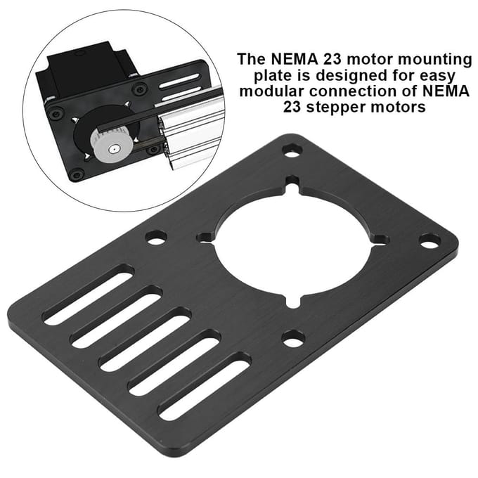 Moteur Pas à Pas NEMA23 Plaque de Montage CNC Moteur Fixé Accessoires Imprimante 3D black