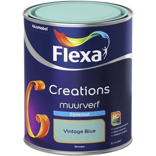 Flexa - Creations - Muurverf - Zijdemat - Vintage Blue - 1 liter