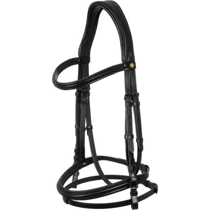 Anatomisch paardenbit in leer Equestro Black Fitting
