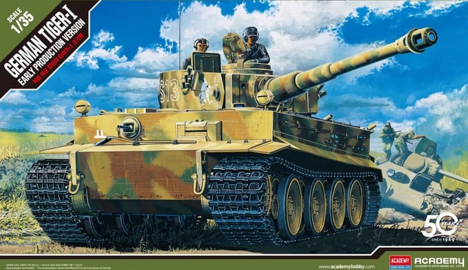 Academy Modelbouwpakket Militaire voertuigen - 13239 GERMAN TIGER-I Tank - Early Production Version Plastic - 1:35 - Modelbouw